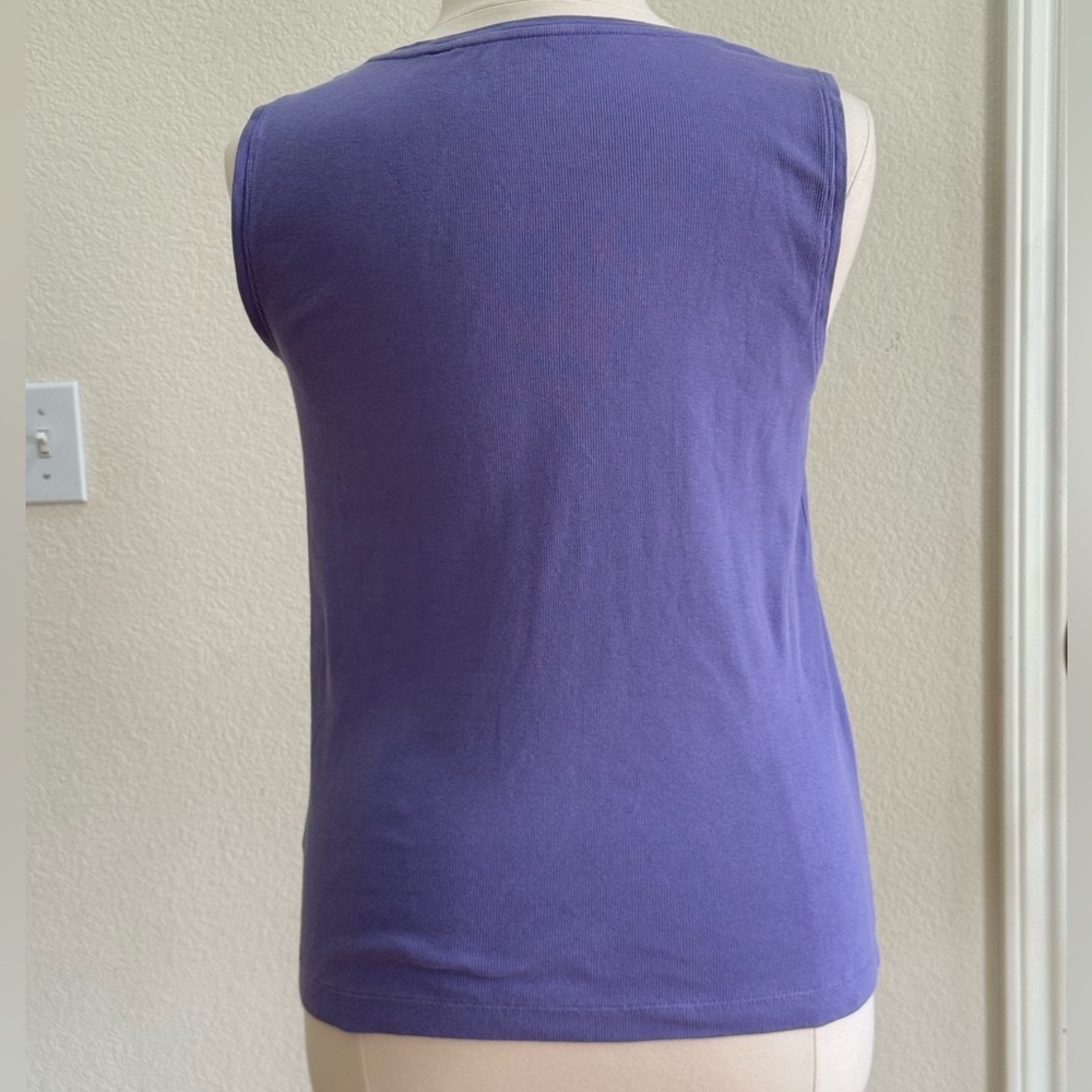 Chico's Lavender Sleeveless Ribbed Tank Top-Size 16 Chico’s size 3 - Picture 4 of 7